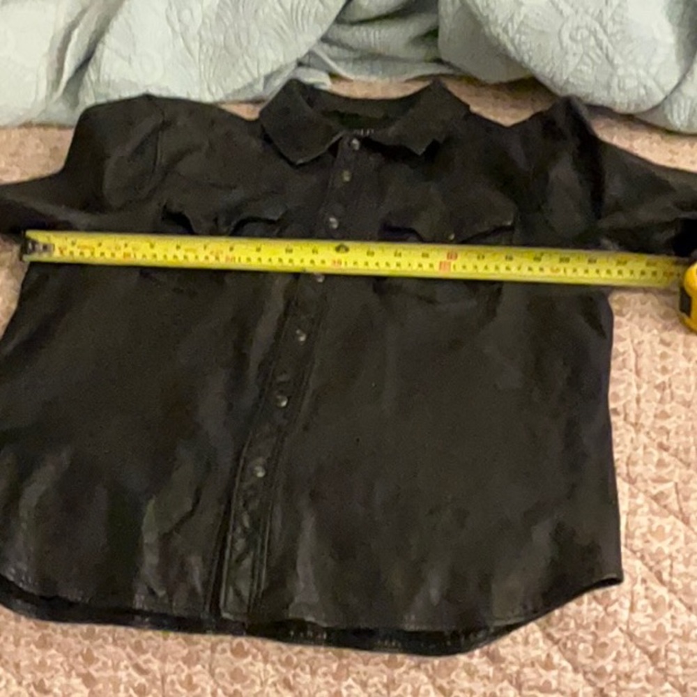 Polo by Ralph Lauren Black Leather Shirt Jacket - Picture 6 of 8